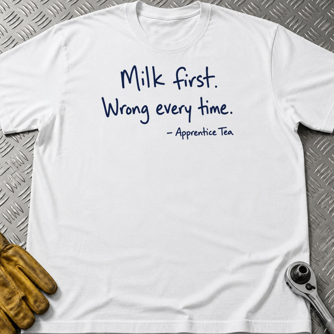 Apprentice Tea t-shirt flat lay