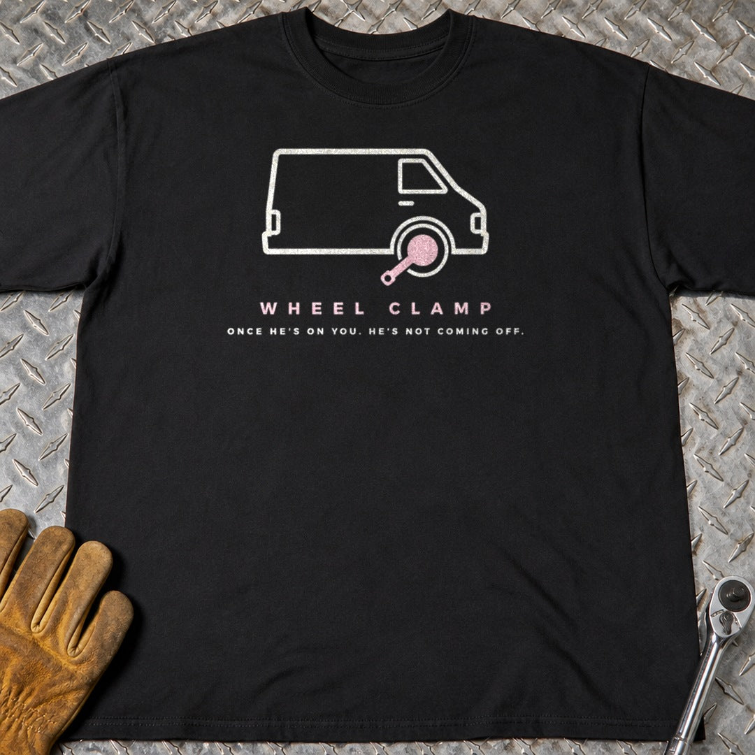 Wheel Clamp t-shirt flat lay
