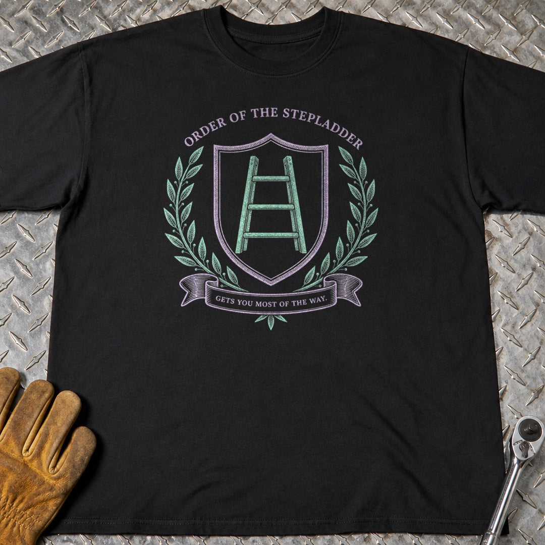 Stepladder t-shirt flat lay