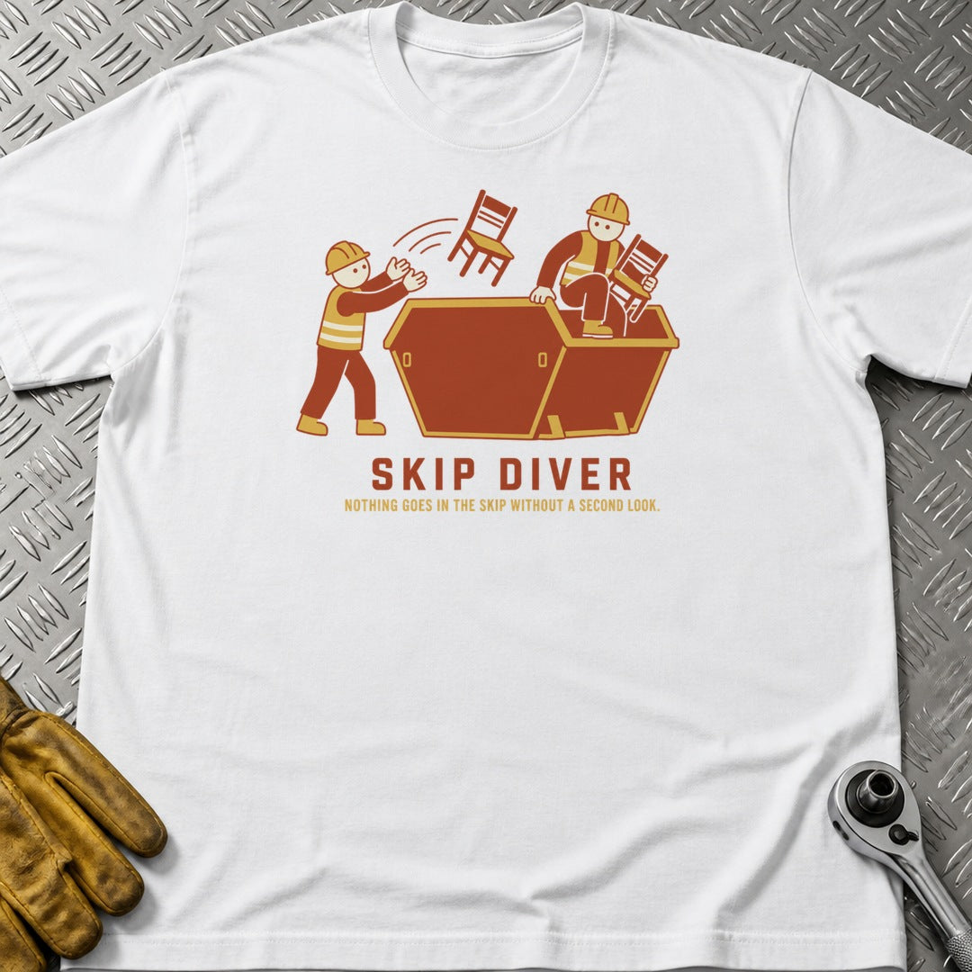 Skip Diver t-shirt flat lay
