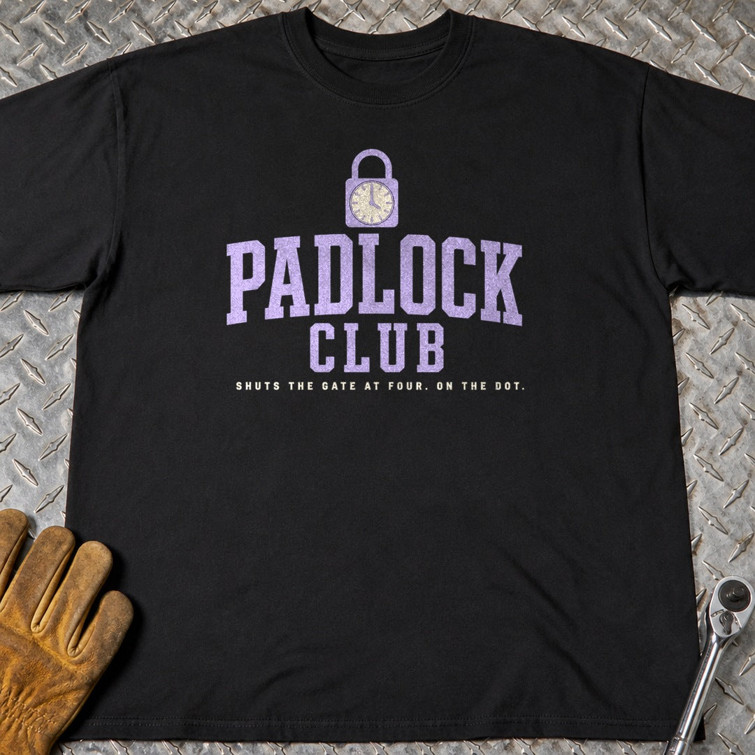Padlock t-shirt flat lay