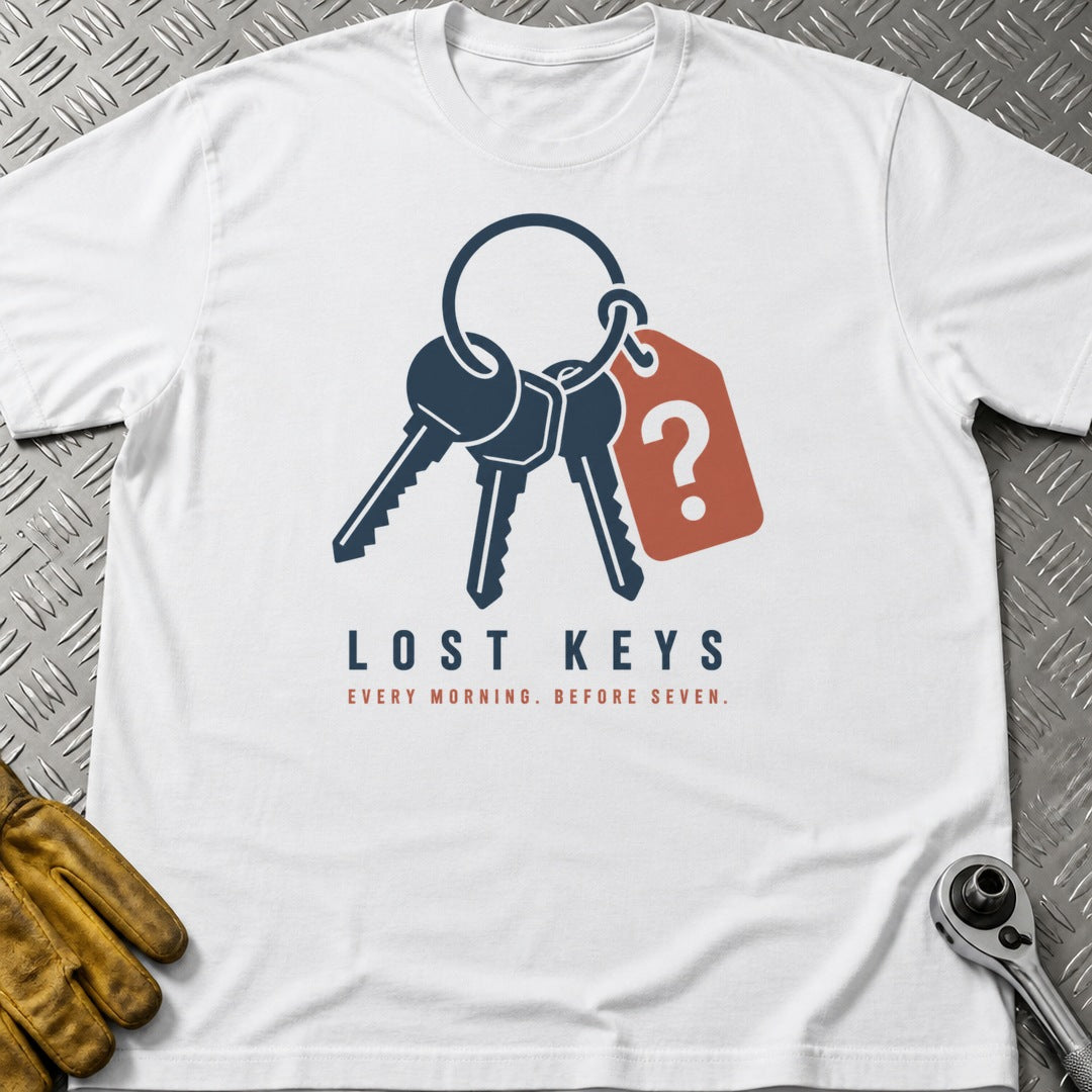 Lost Keys t-shirt flat lay