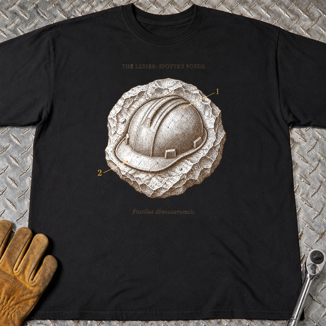 Fossil t-shirt flat lay