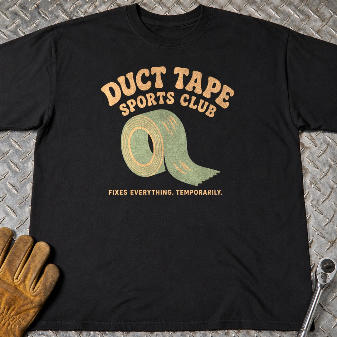 Duct Tape t-shirt flat lay