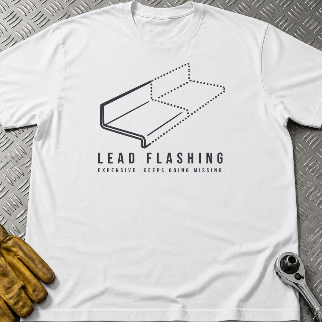Lead Flashing t-shirt flat lay