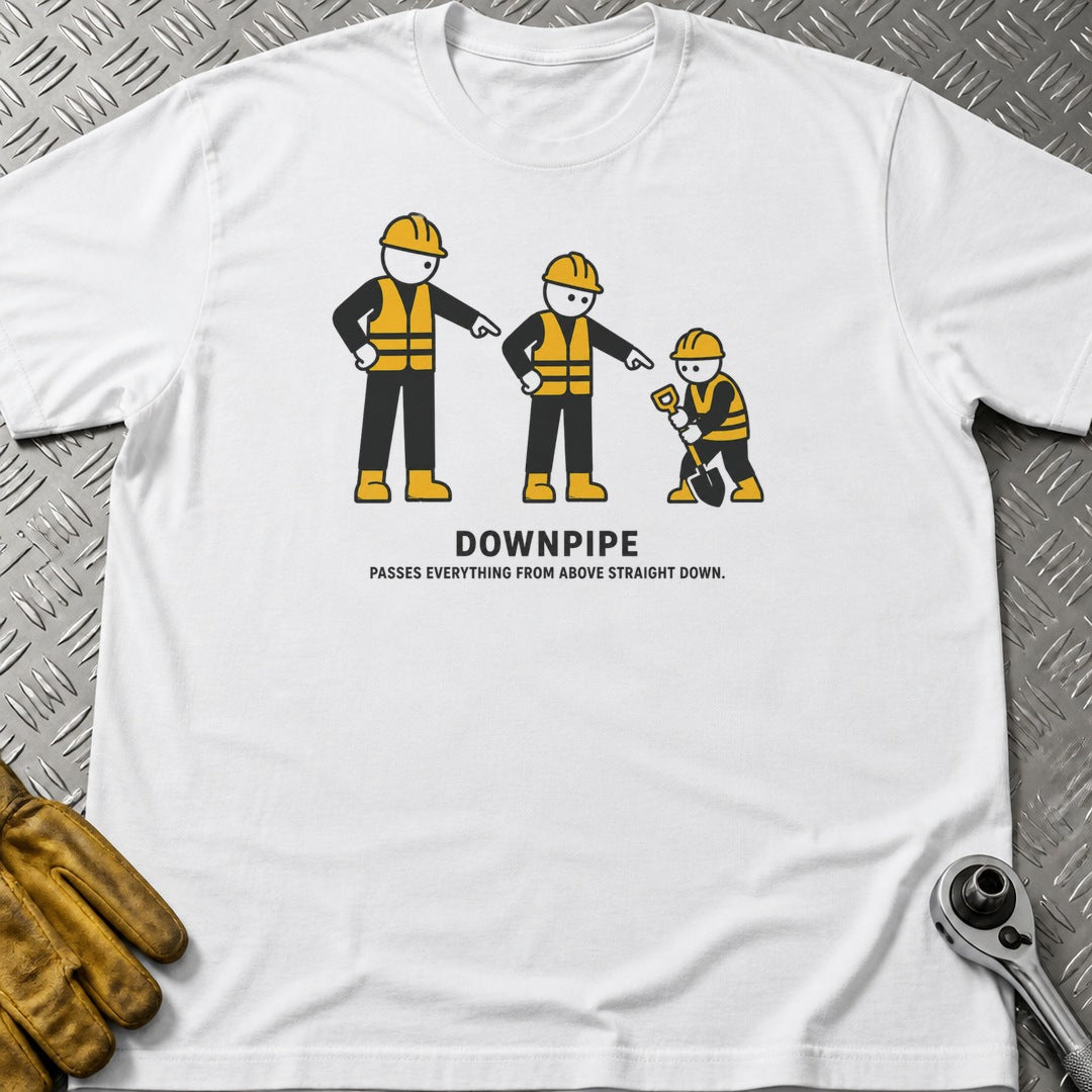 Downpipe t-shirt flat lay