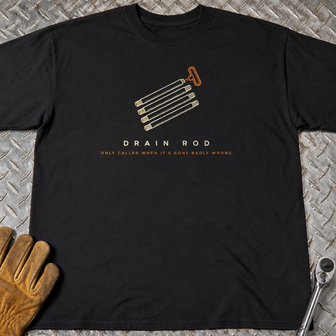 Drain Rod t-shirt flat lay