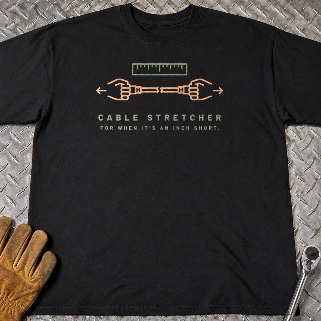Cable Stretcher t-shirt flat lay