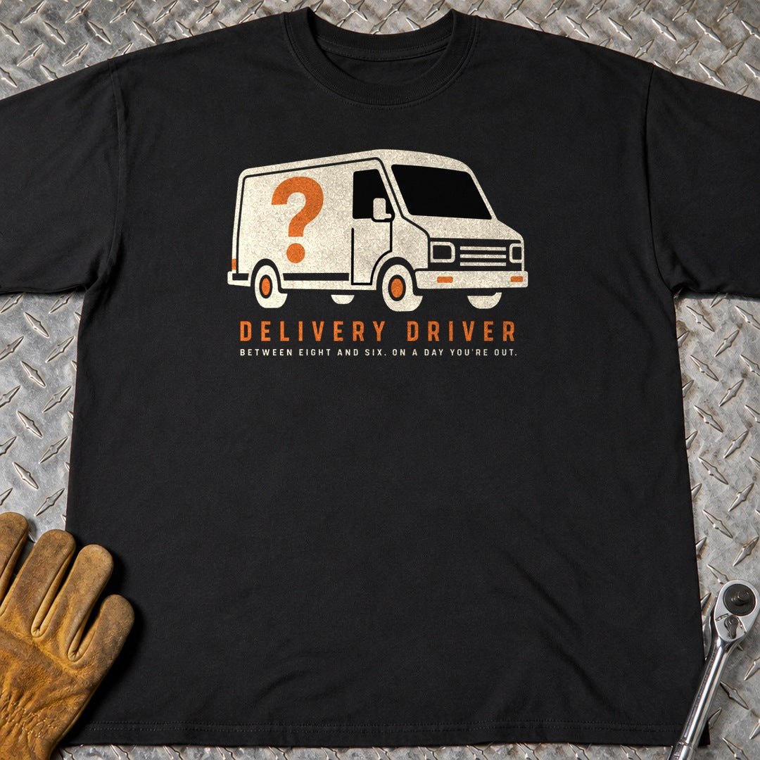 Delivery Driver t-shirt flat lay