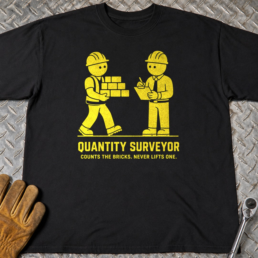 Quantity Surveyor t-shirt flat lay