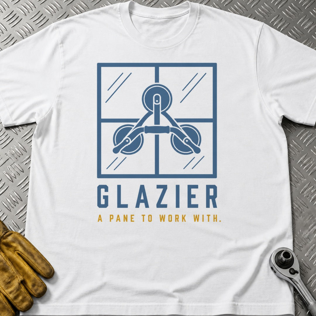 Glazier t-shirt flat lay