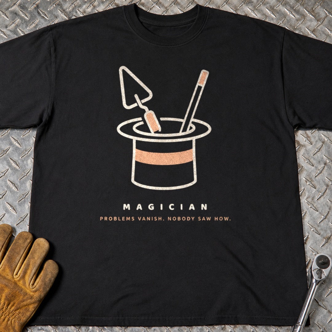 Magician t-shirt flat lay