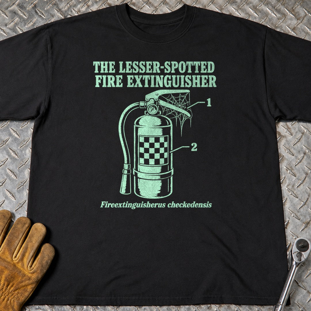 Fire Extinguisher t-shirt flat lay