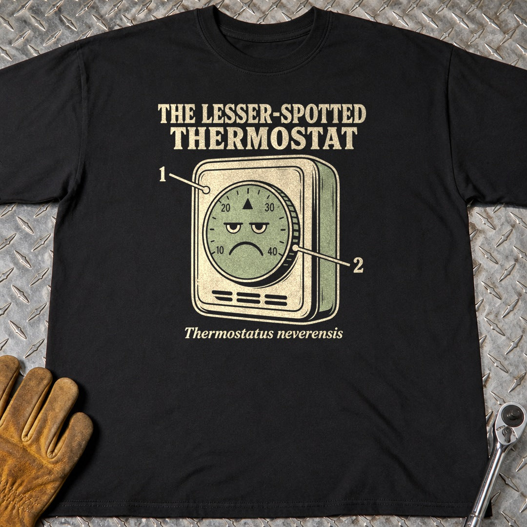 Thermostat t-shirt flat lay
