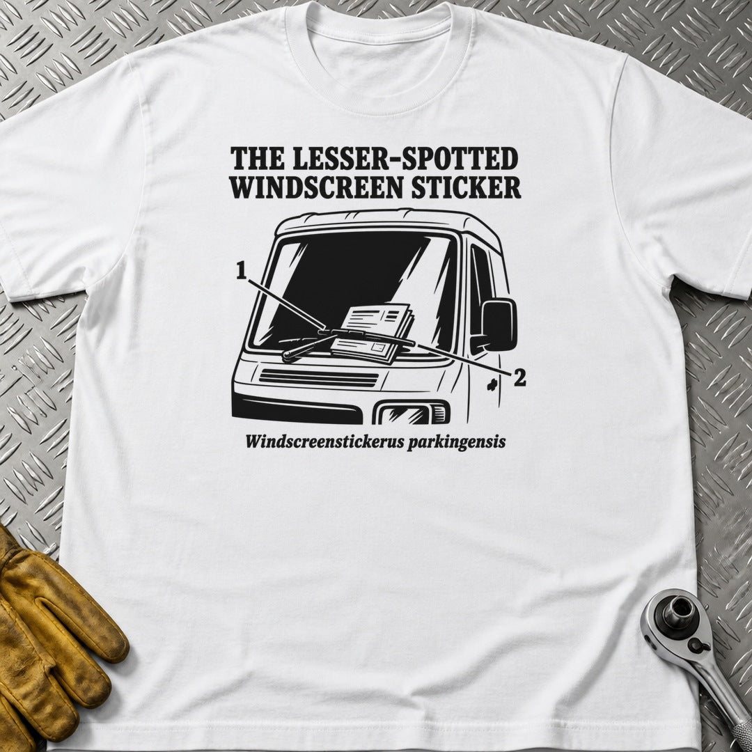 Windscreen Sticker t-shirt flat lay