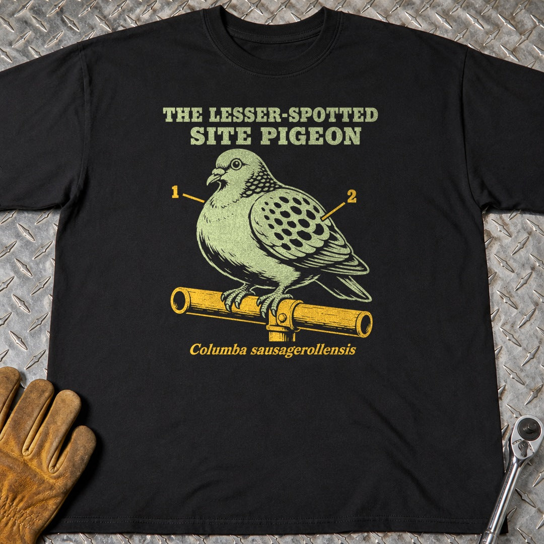 Site Pigeon t-shirt flat lay