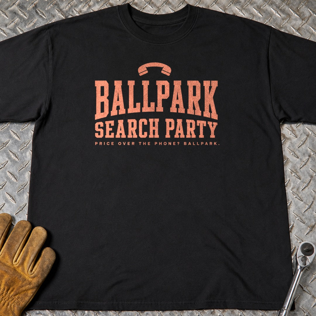 Ballpark t-shirt flat lay