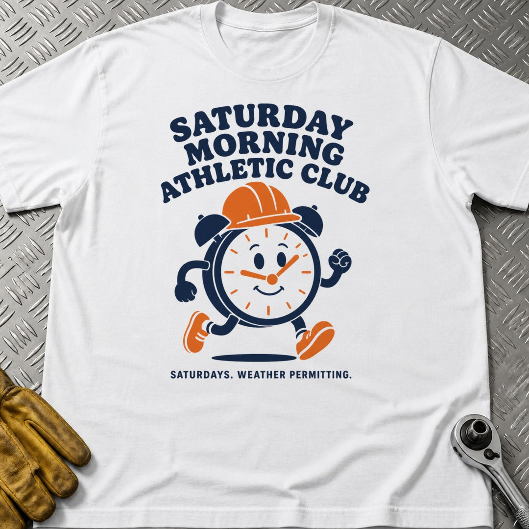Saturday Morning t-shirt flat lay