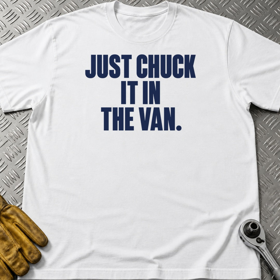 Chuck It In t-shirt flat lay