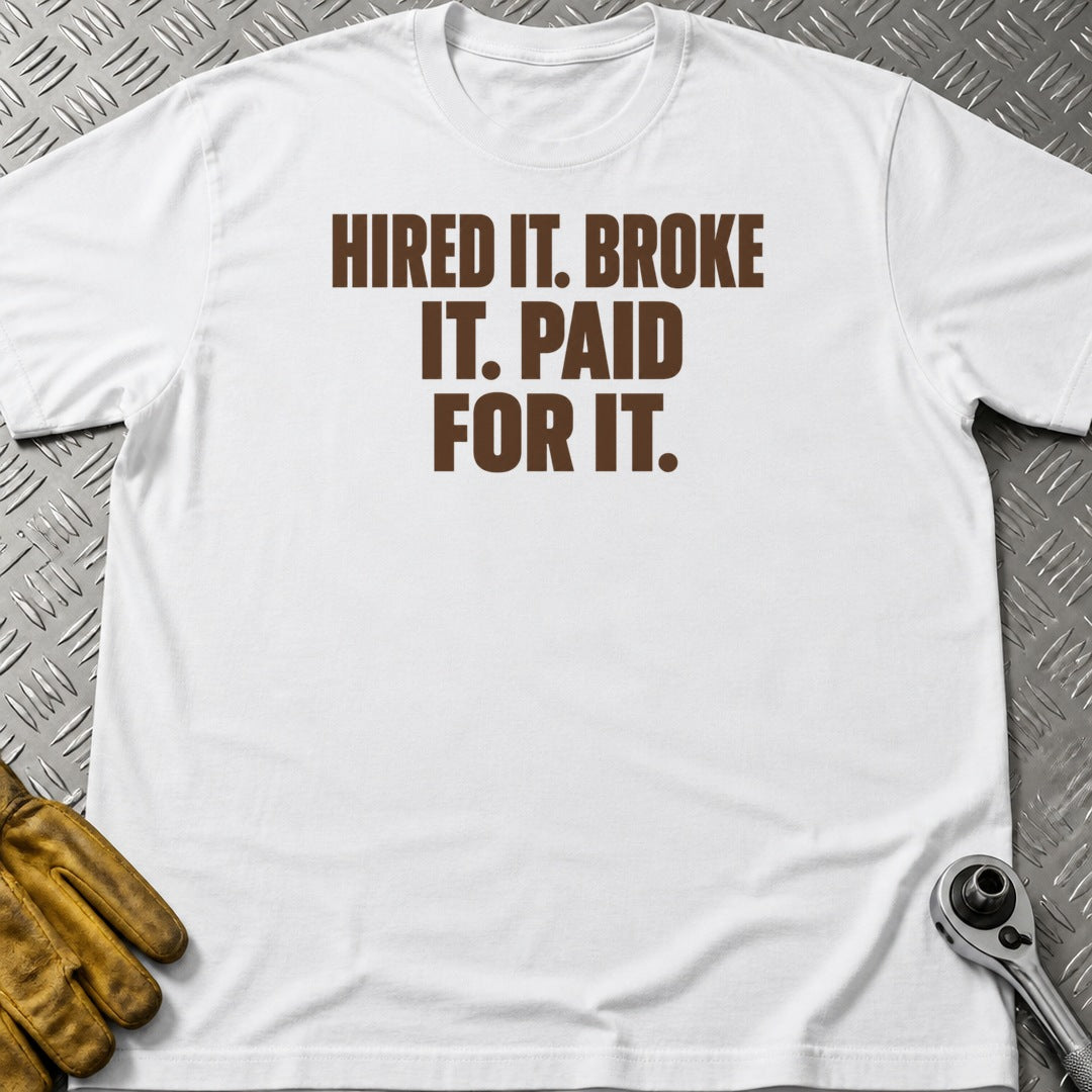 Tool Hire t-shirt flat lay