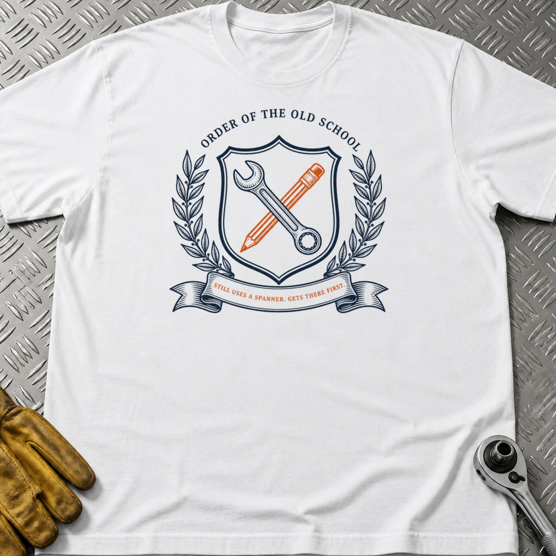 Old School t-shirt flat lay