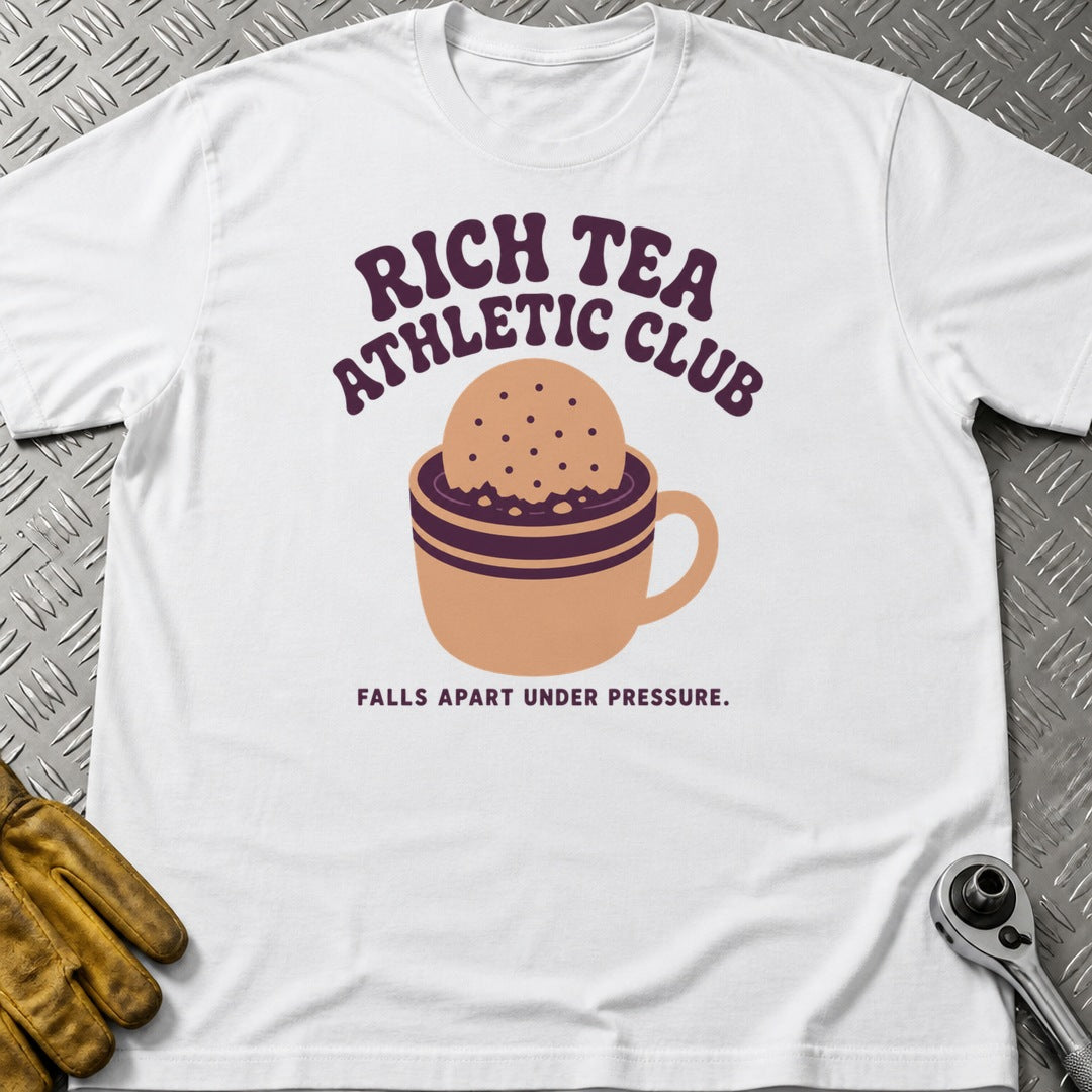 Rich Tea t-shirt flat lay