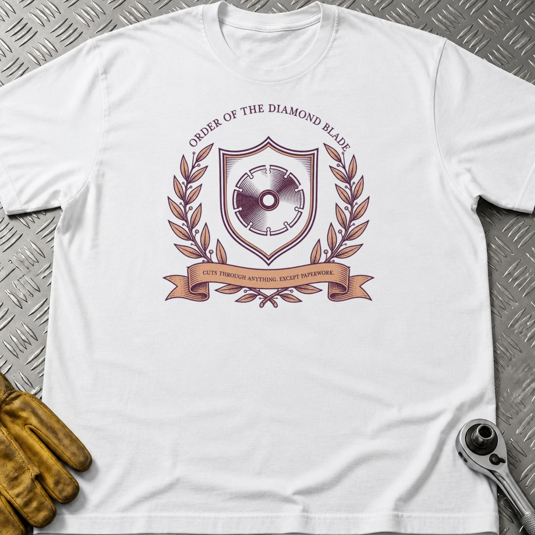 Diamond Blade t-shirt flat lay