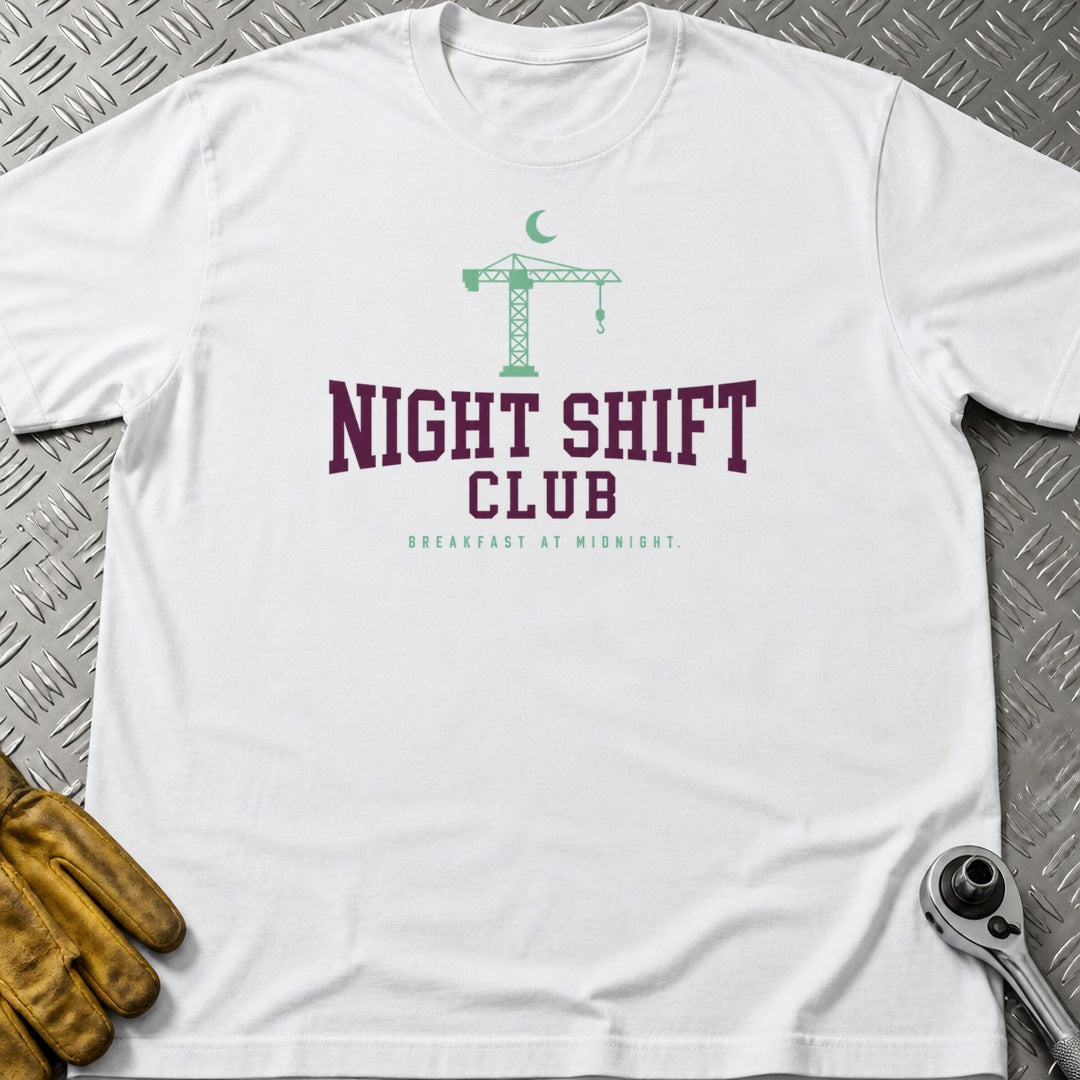 Night Shift t-shirt flat lay