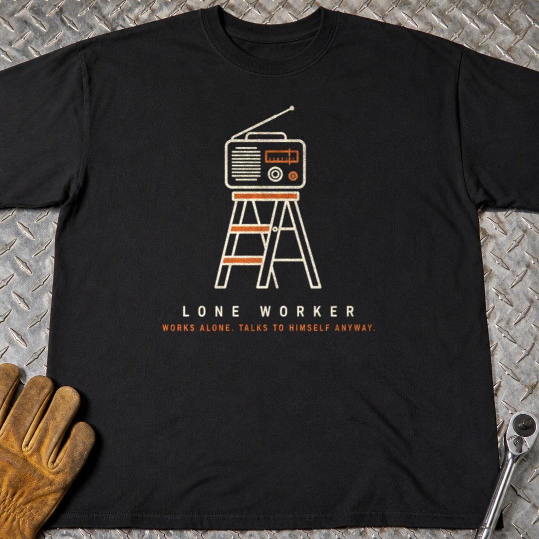Lone Worker t-shirt flat lay