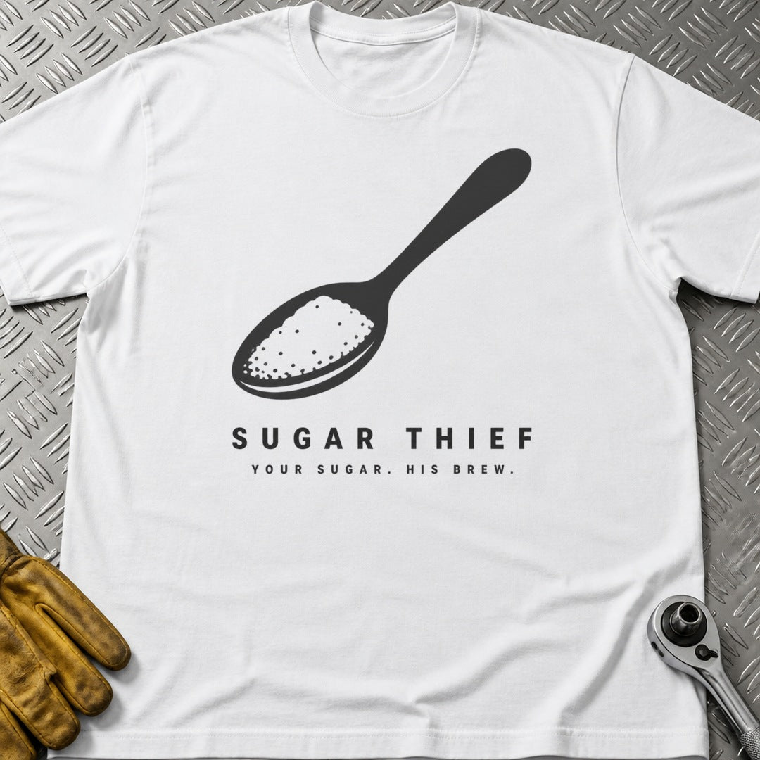Sugar Thief t-shirt flat lay