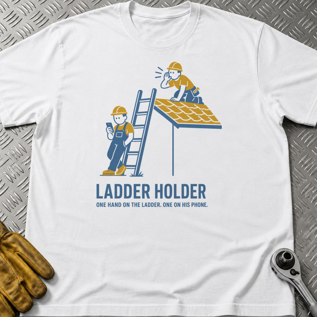 Ladder Holder t-shirt flat lay