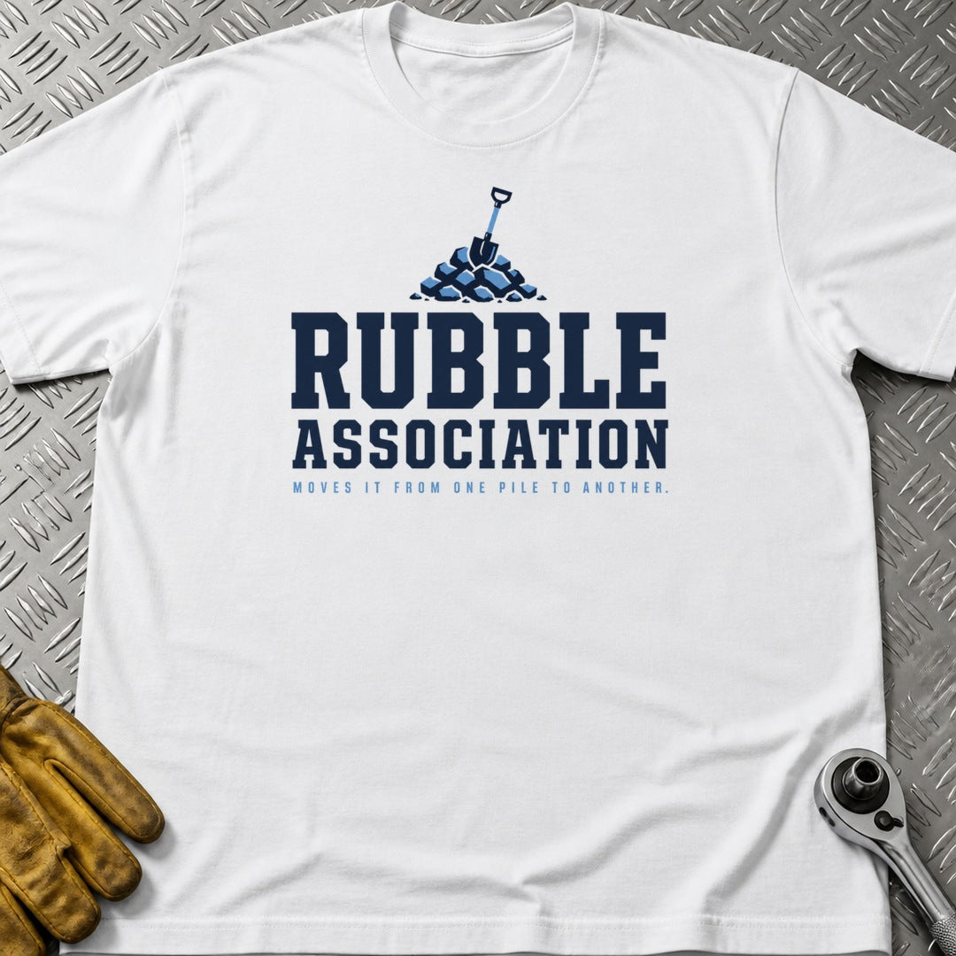 Rubble t-shirt flat lay