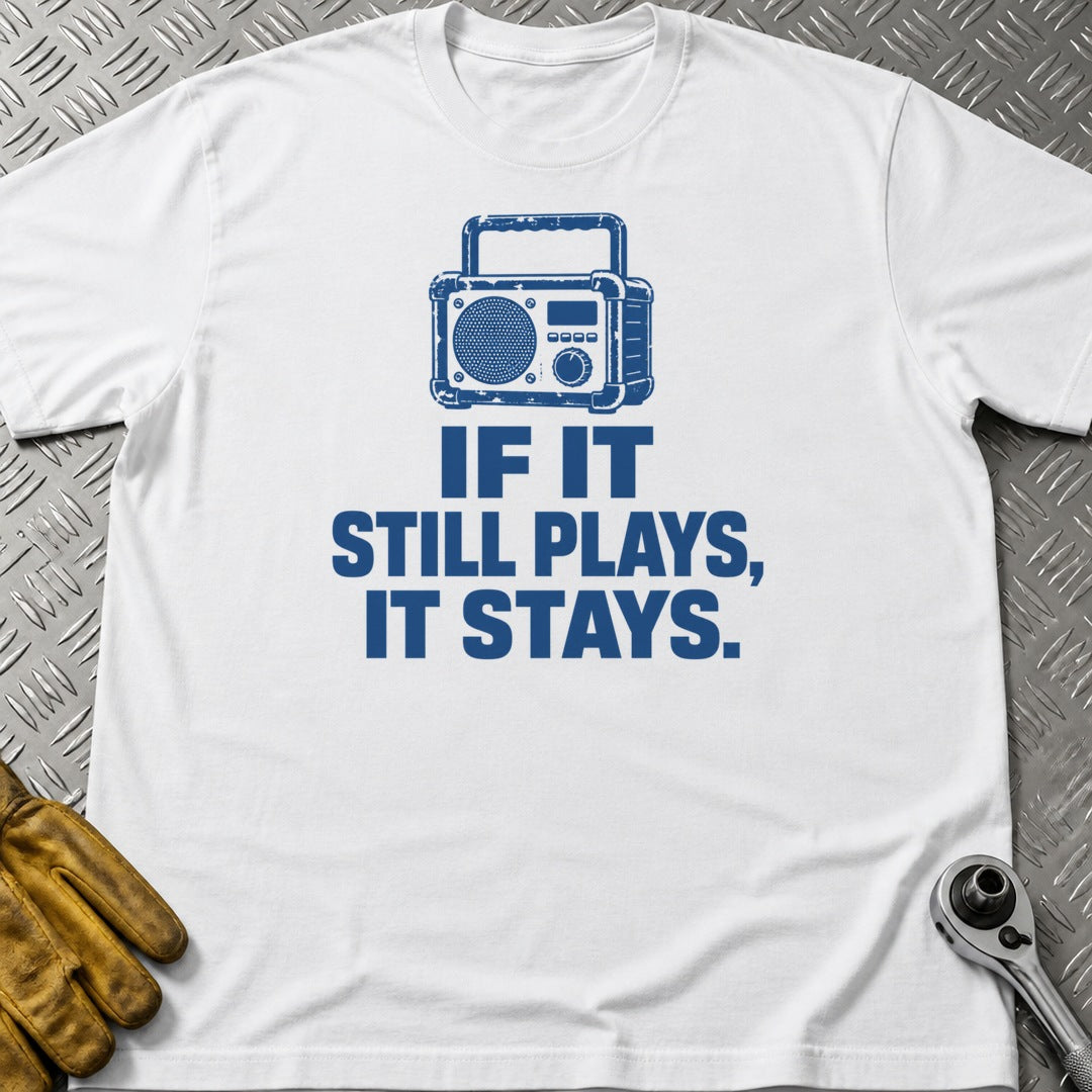 Still Plays t-shirt flat lay