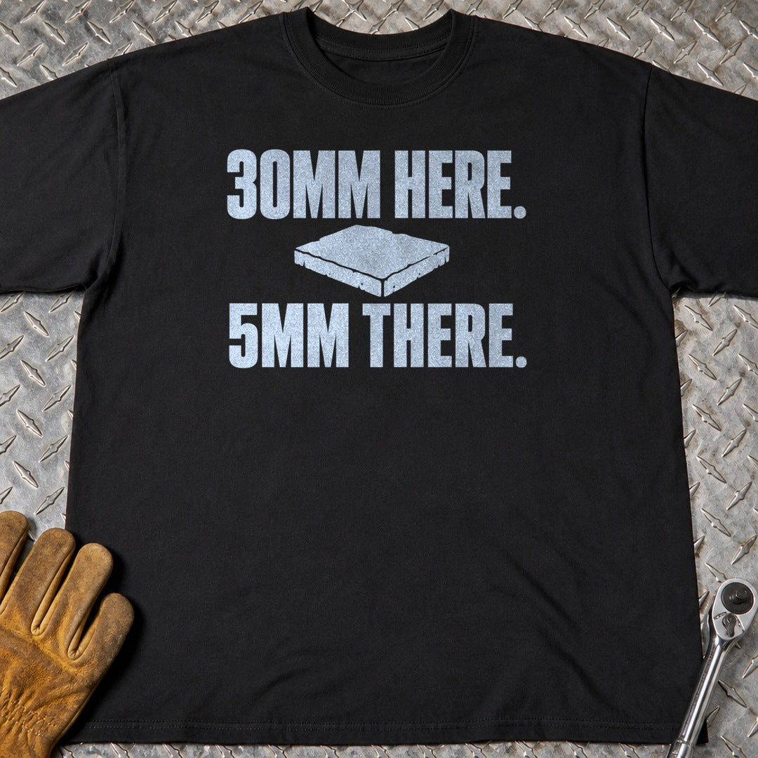 30mm Here t-shirt flat lay