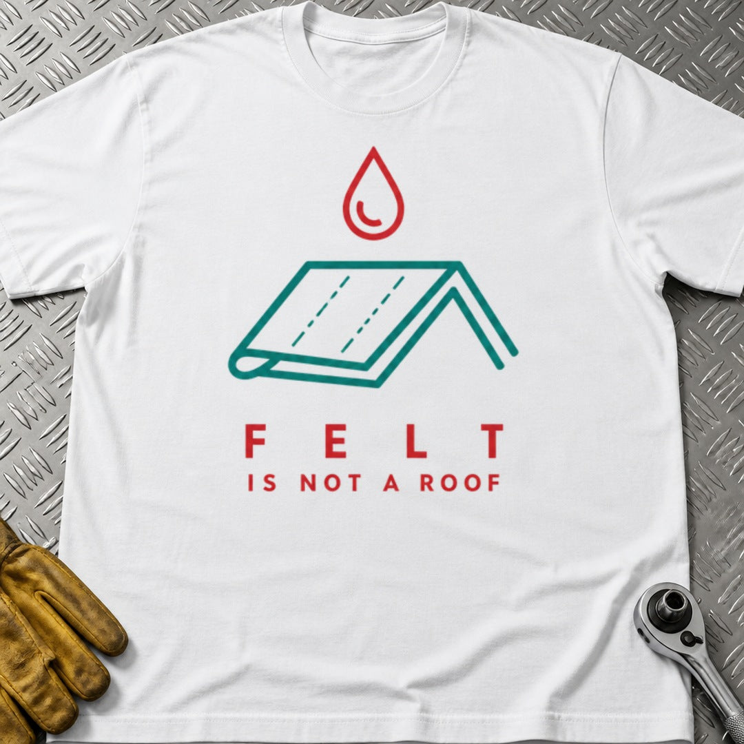 Not a Roof t-shirt flat lay