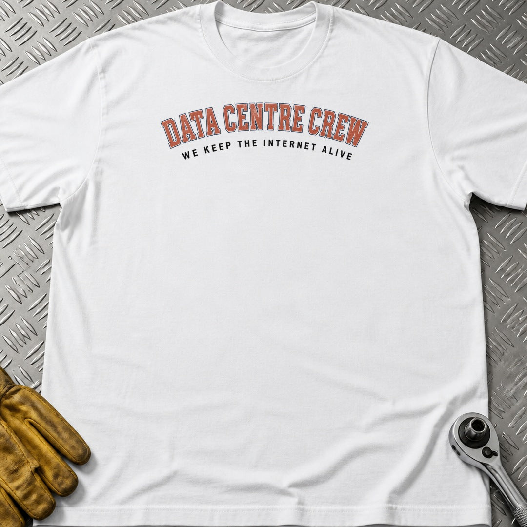 Data Centre Crew t-shirt flat lay