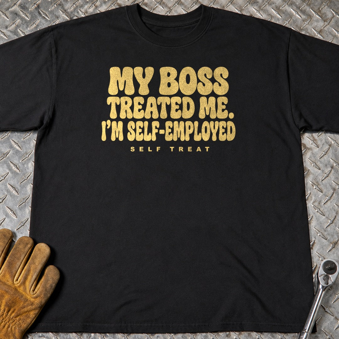 Self Treat t-shirt flat lay