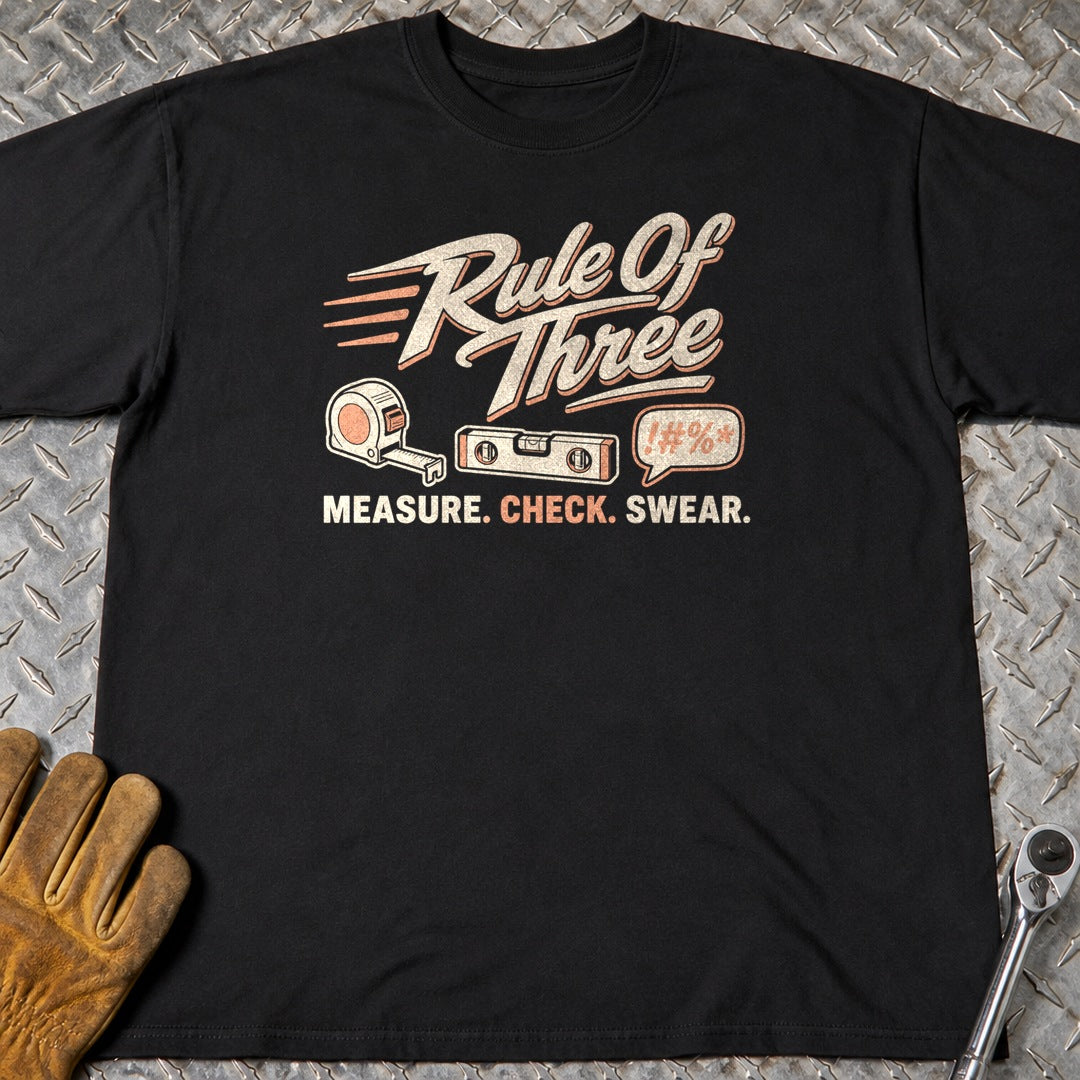 Rule Of Three t-shirt flat lay