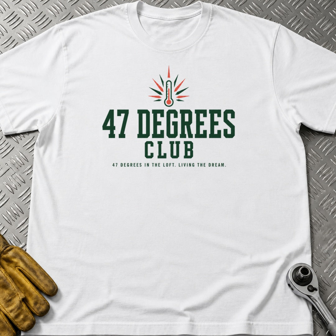 47 Degrees t-shirt flat lay
