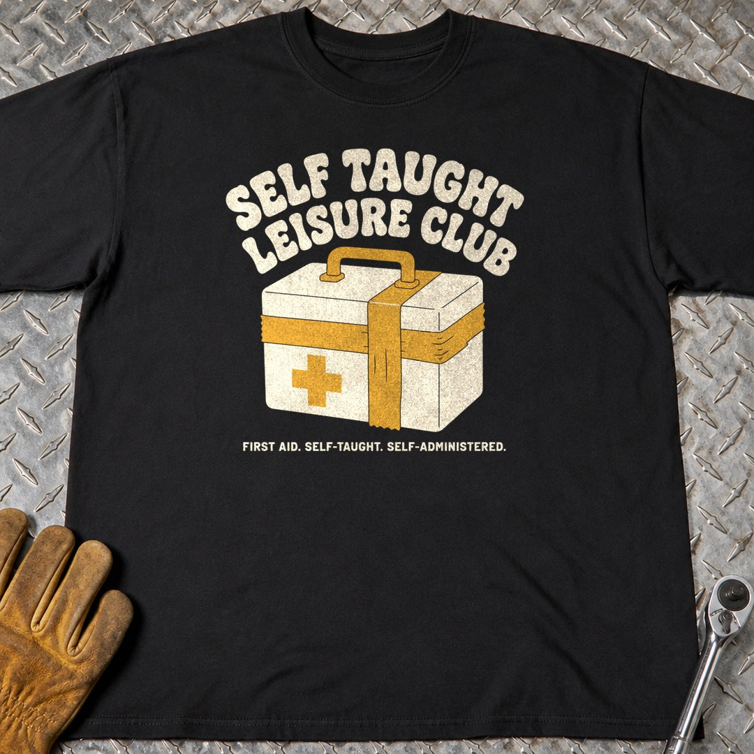 Self Taught t-shirt flat lay