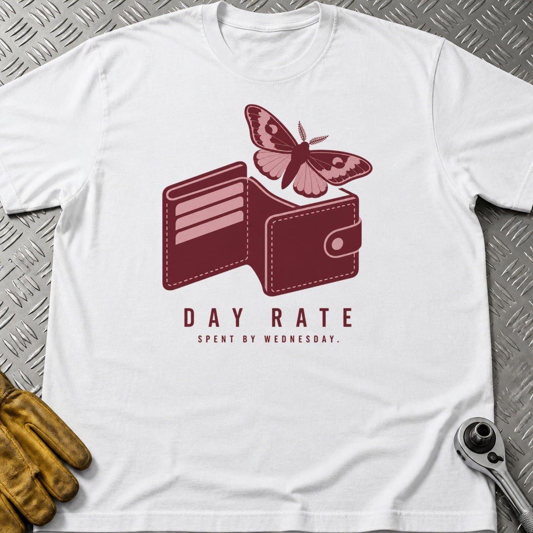 Day Rate t-shirt flat lay