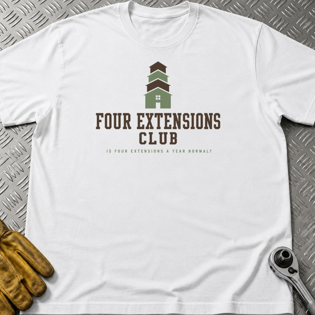 Four Extensions t-shirt flat lay