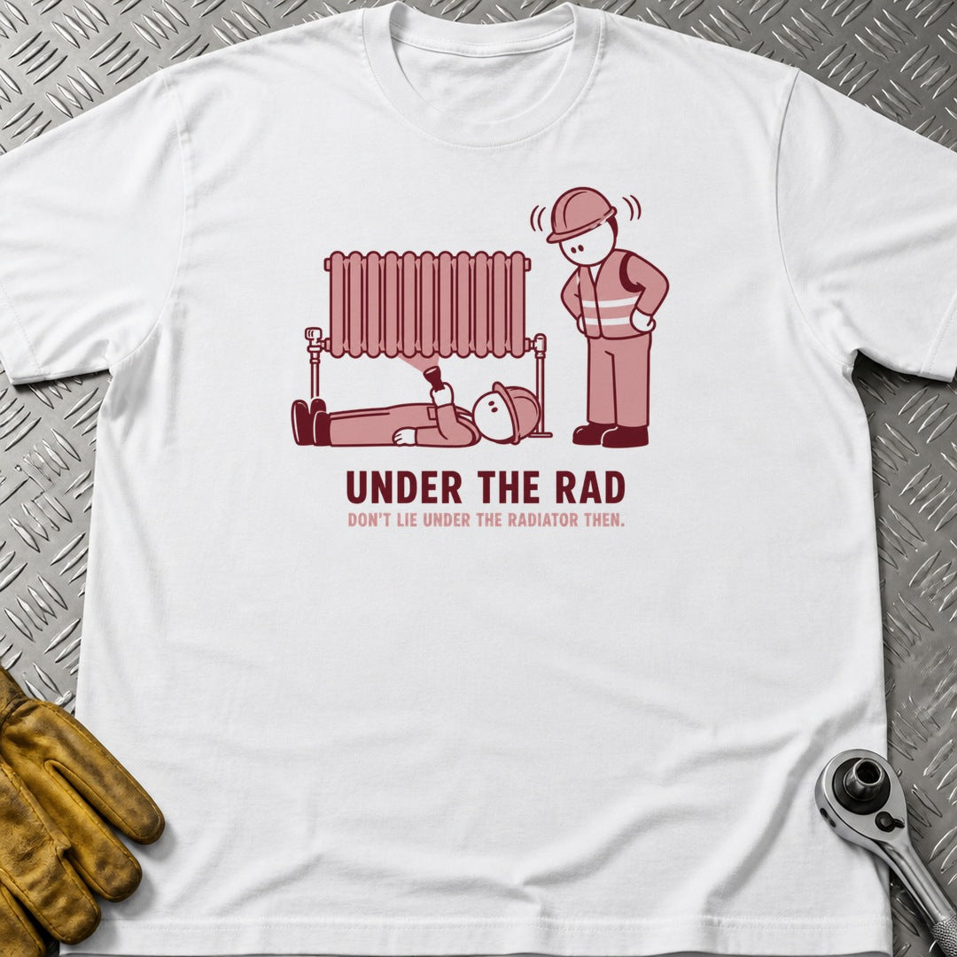 Under The Rad t-shirt flat lay