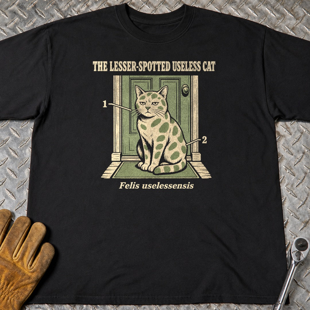 Useless Cat t-shirt flat lay