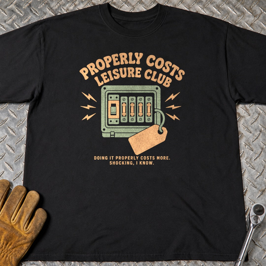 Properly Costs t-shirt flat lay