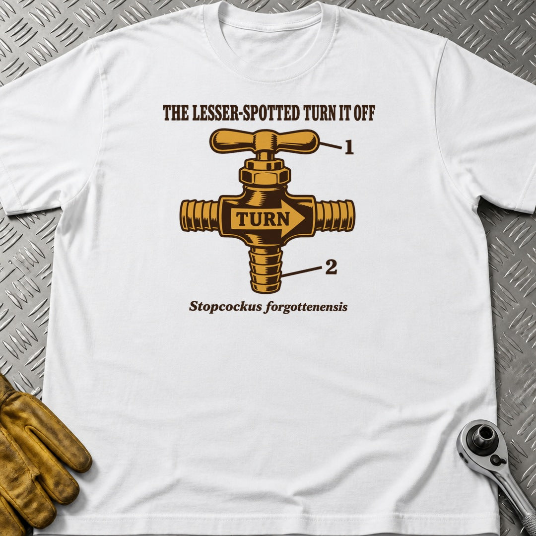 Turn It Off t-shirt flat lay