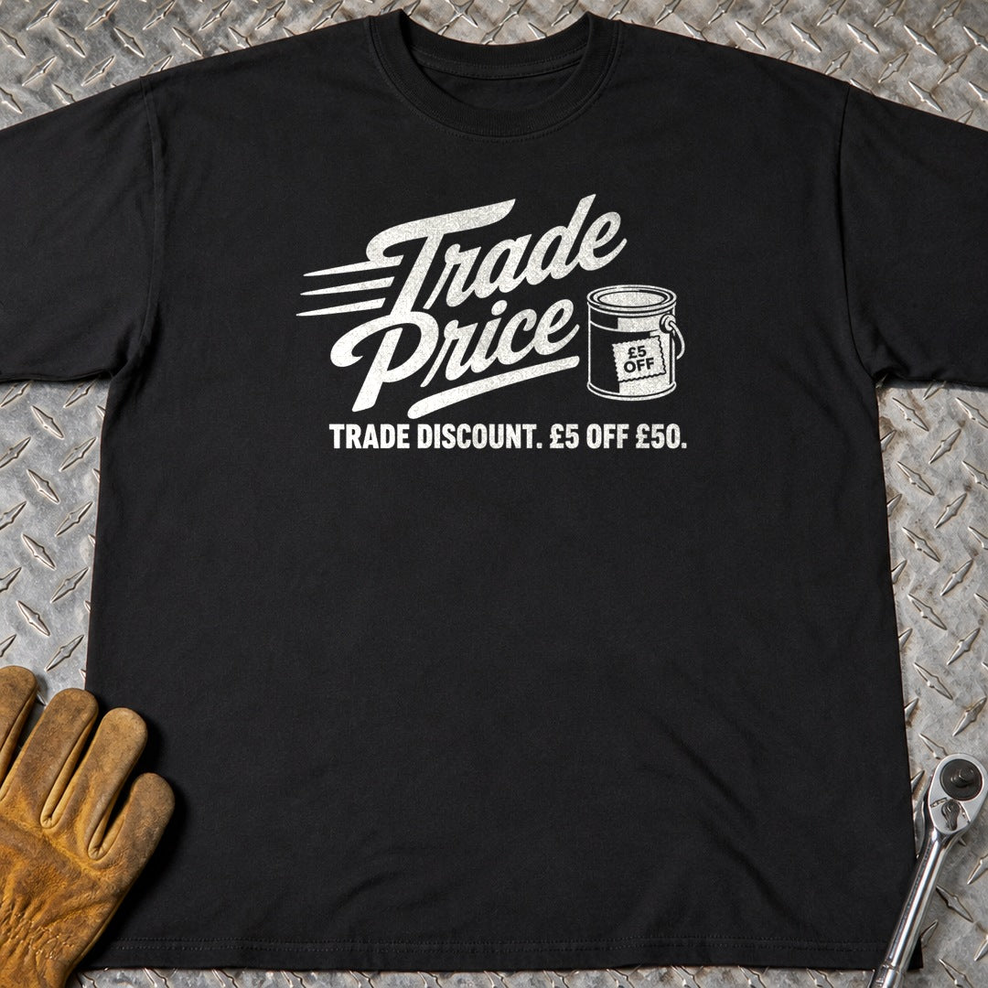 Trade Price t-shirt flat lay