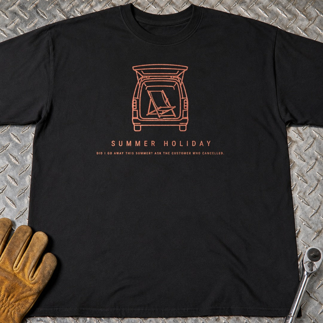 Summer Holiday t-shirt flat lay