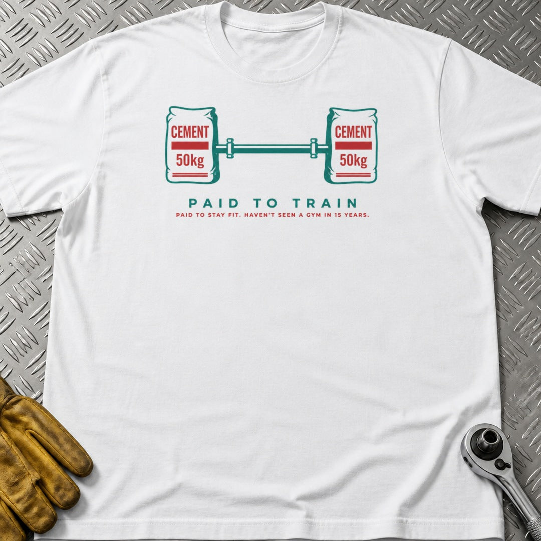 Paid To Train t-shirt flat lay
