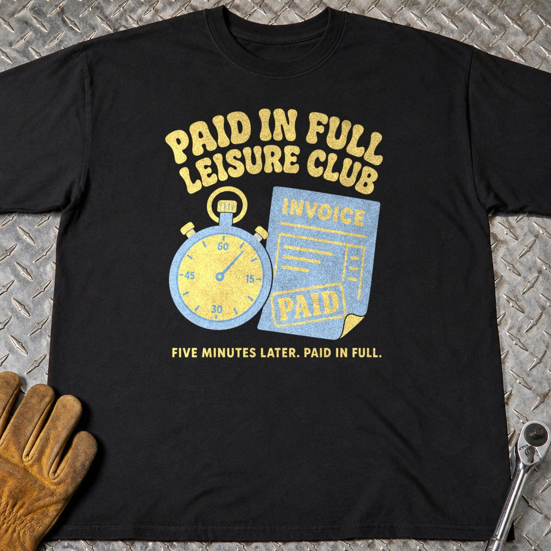 Paid In Full t-shirt flat lay